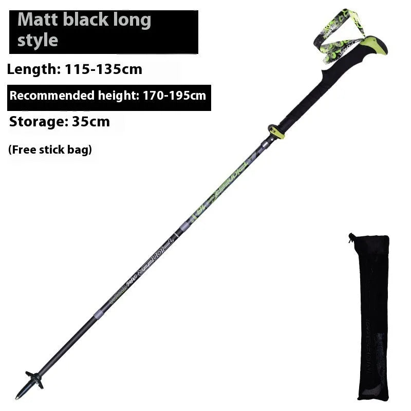 Carbon fibre folding climbing cane with tungsten steel tip in red or matte black colour options