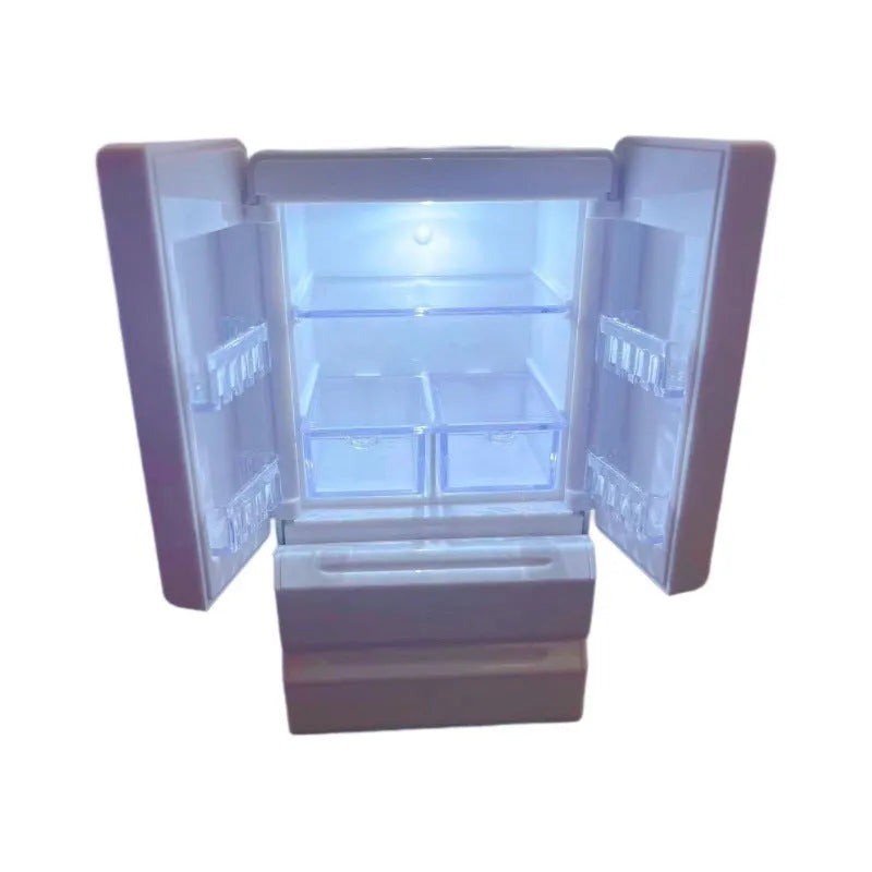 White miniature candy shop plastic model with LED light, 11.4 cm tall.