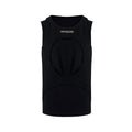 Men's sleeveless waistcoat in hollow knit cotton thread with round neck and loose fit