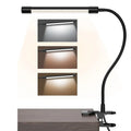 Black and white USB-powered LED desk lamp with 26cm length for student study areas