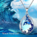 Blue heart-shaped alloy pendant on a women's necklace.