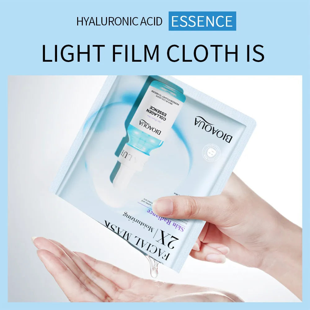 Collagen and hyaluronic acid face sheet mask set with 30g gel formula