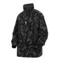 Men's black tie dye finger turtleneck sweater with full print and drop shoulder sleeves
