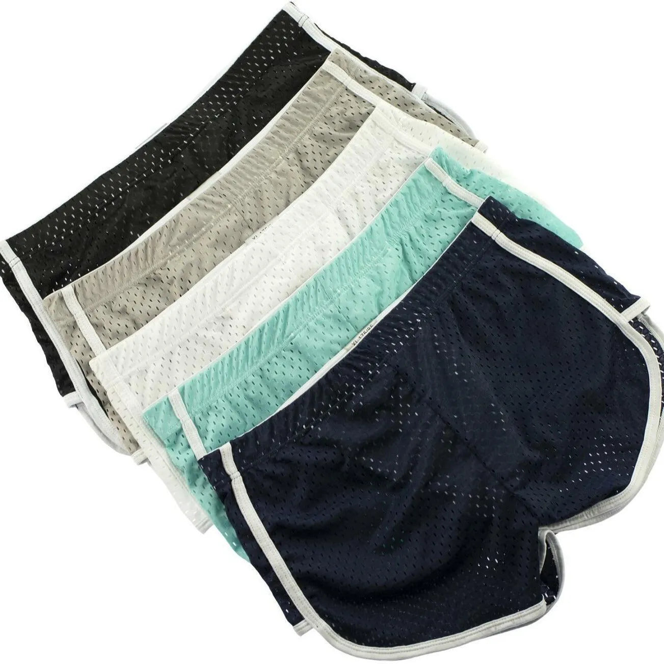 Men's three-point boxers in a cotton and nylon blend, shown in black, on a mid-waist fit model.