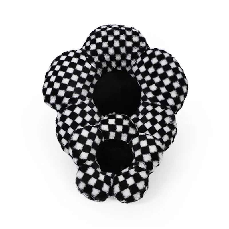 Plaid automotive headrest neck pillow with Pp cotton filling for car seat comfort