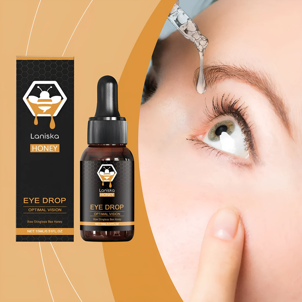 15ml bottle of honey and sodium hyaluronate eye drops for relieving eye fatigue.