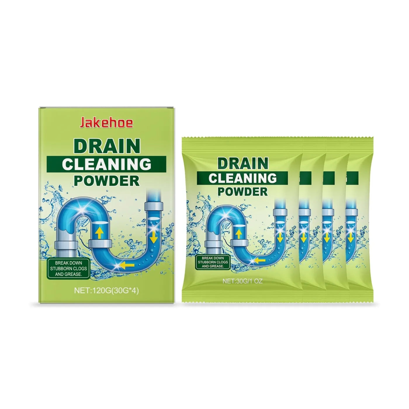 120g drain cleaning powder for chemical pipe unblocking with sodium hydroxide formula