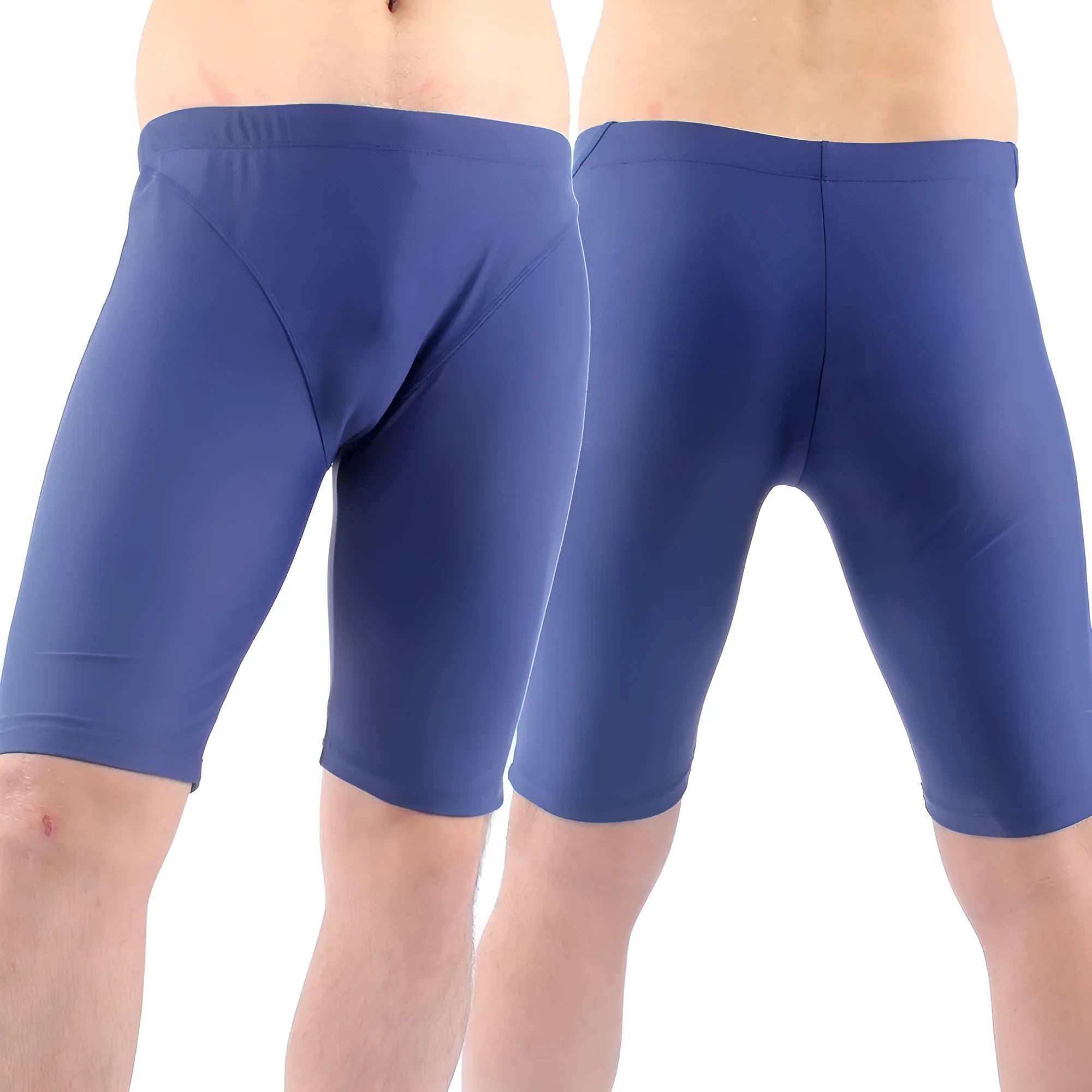 Men's green quick-drying swimming trunks with loose five-point design for swimming