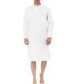 Men's cotton shirt robe in light blue colour with front pocket and shirt-style design