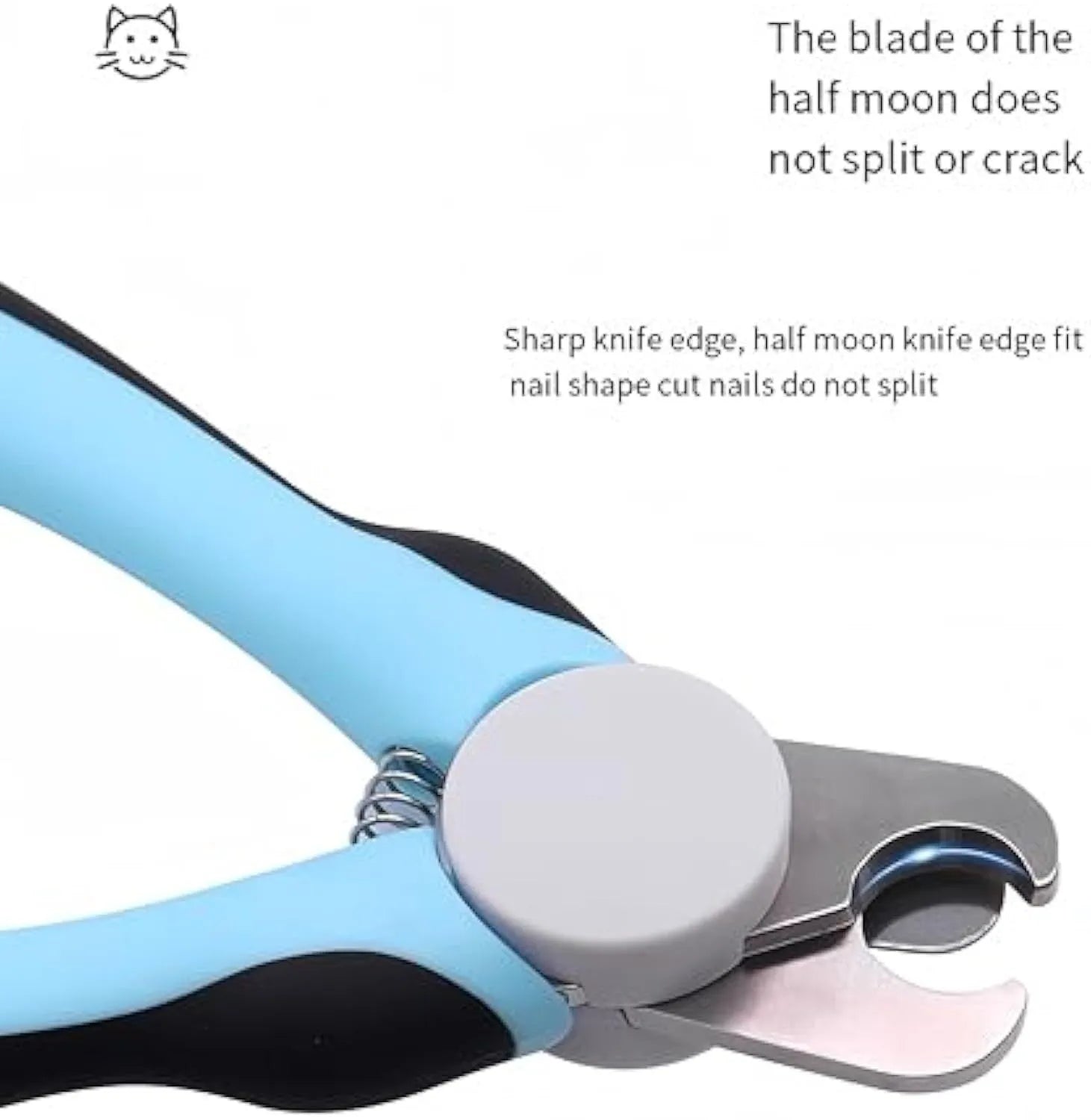 Blue heavy duty dog nail clippers with a safety guard on the blade, for large breed thick nails.
