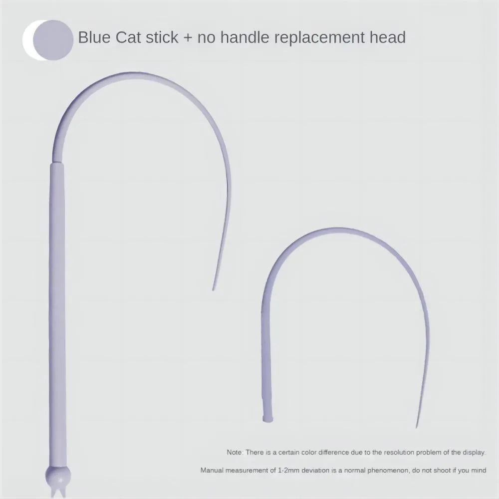 Simulated mouse tail cat toy with flexible silicone tail and cat head design