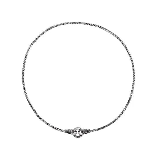 Silver clavicle necklace with 925 sterling silver pendant on adjustable length chain