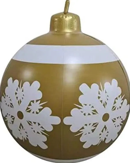 Large 60cm diameter inflatable PVC Christmas ball decoration for outdoor tree hanging