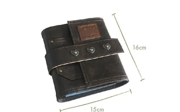 Creative retro brown A7 notebook with leather-style buckle and loose-leaf binding