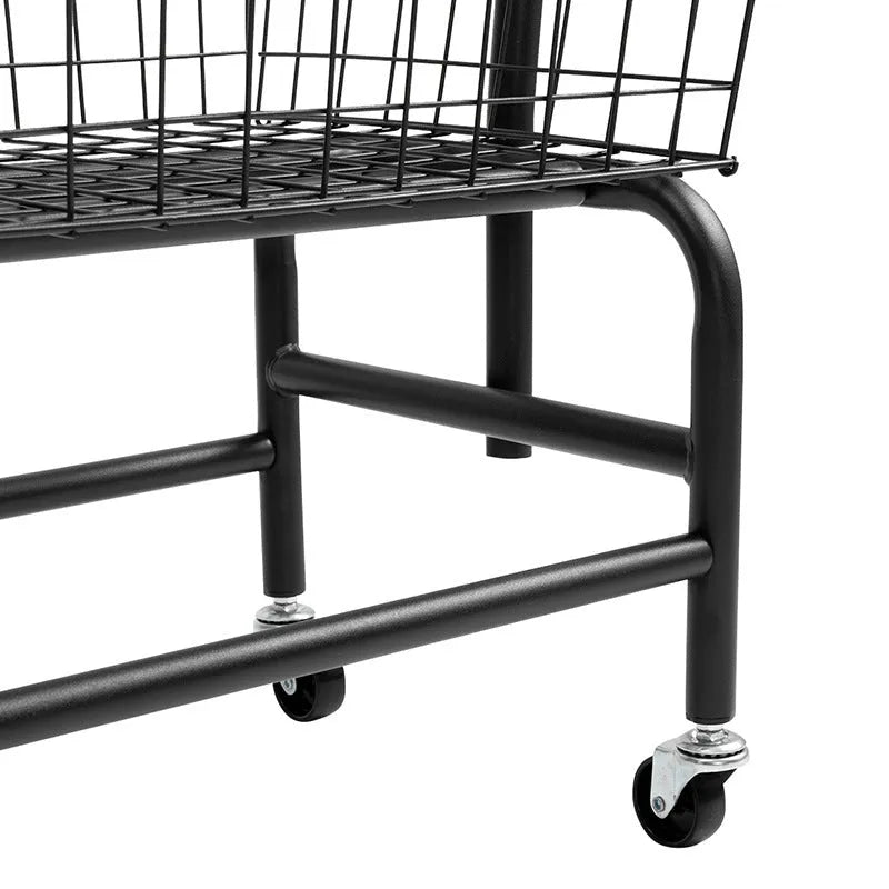 Single rod pulley storage car with 60cm iron rail and twin-wheel pulley system