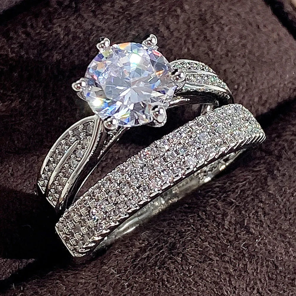 White gold colour geometric wedding ring bracelet with round elements on alloy base