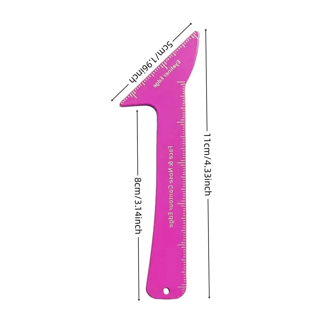 Reusable 3-in-1 makeup stencil for creating winged eyeliner and contour on hooded eyes.