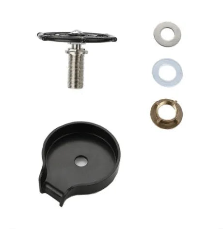Black high-pressure stainless steel glass washer with ABS base and copper hose.