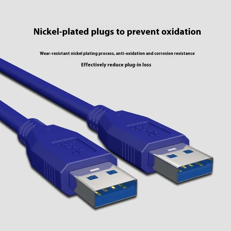 USB 3.0 data cable with nickel-plated connectors for mobile hard disk boxes