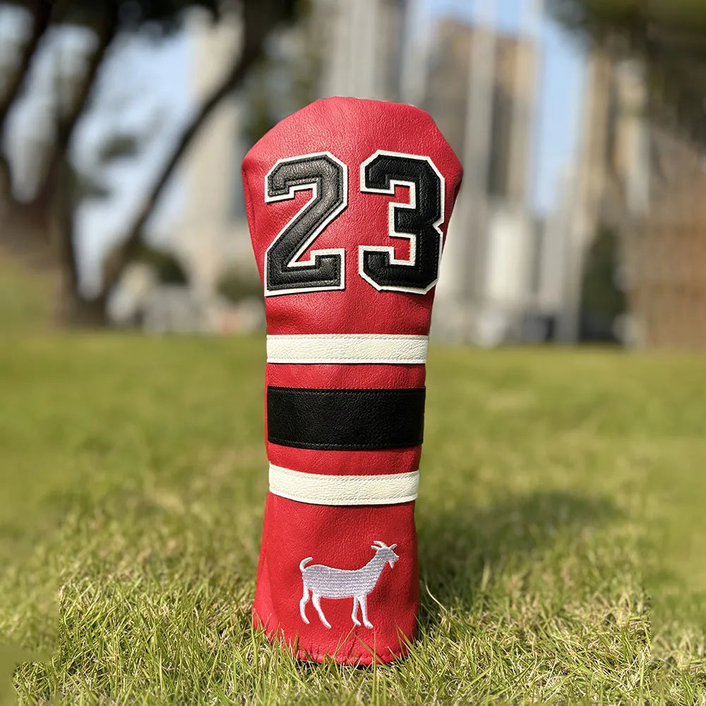 Set of four PU golf club head sleeves in a chosen colour for UT, 3/5, 1, and square putter.
