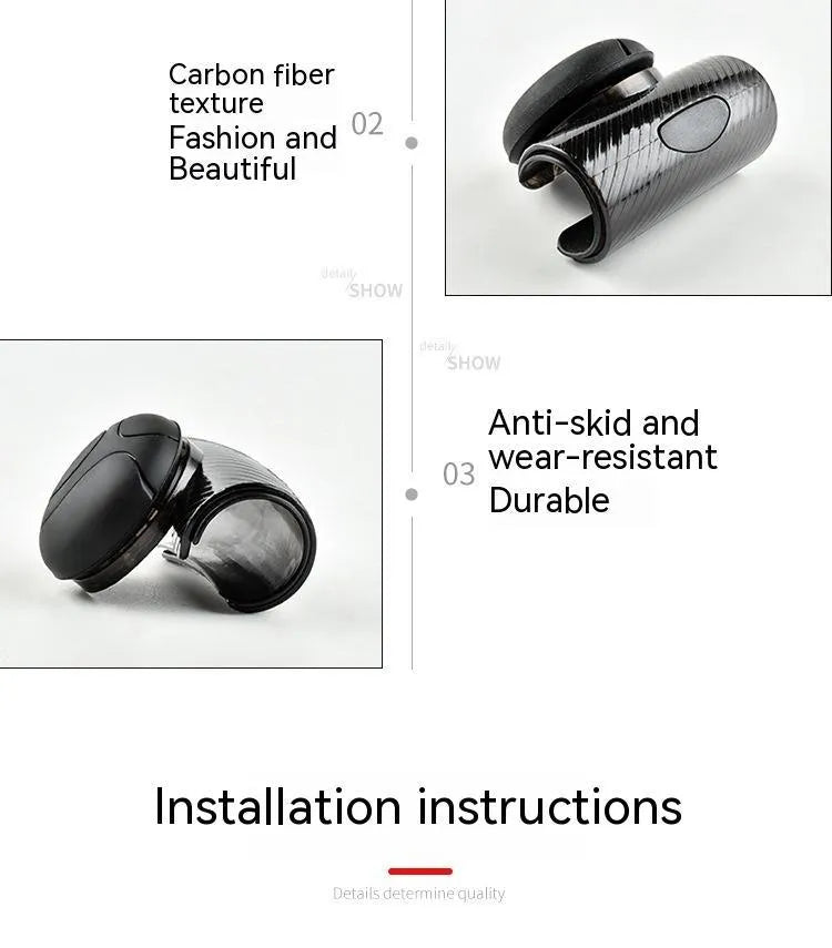Black silicone steering wheel assist ball with metal bearing for single-handed driving aid.