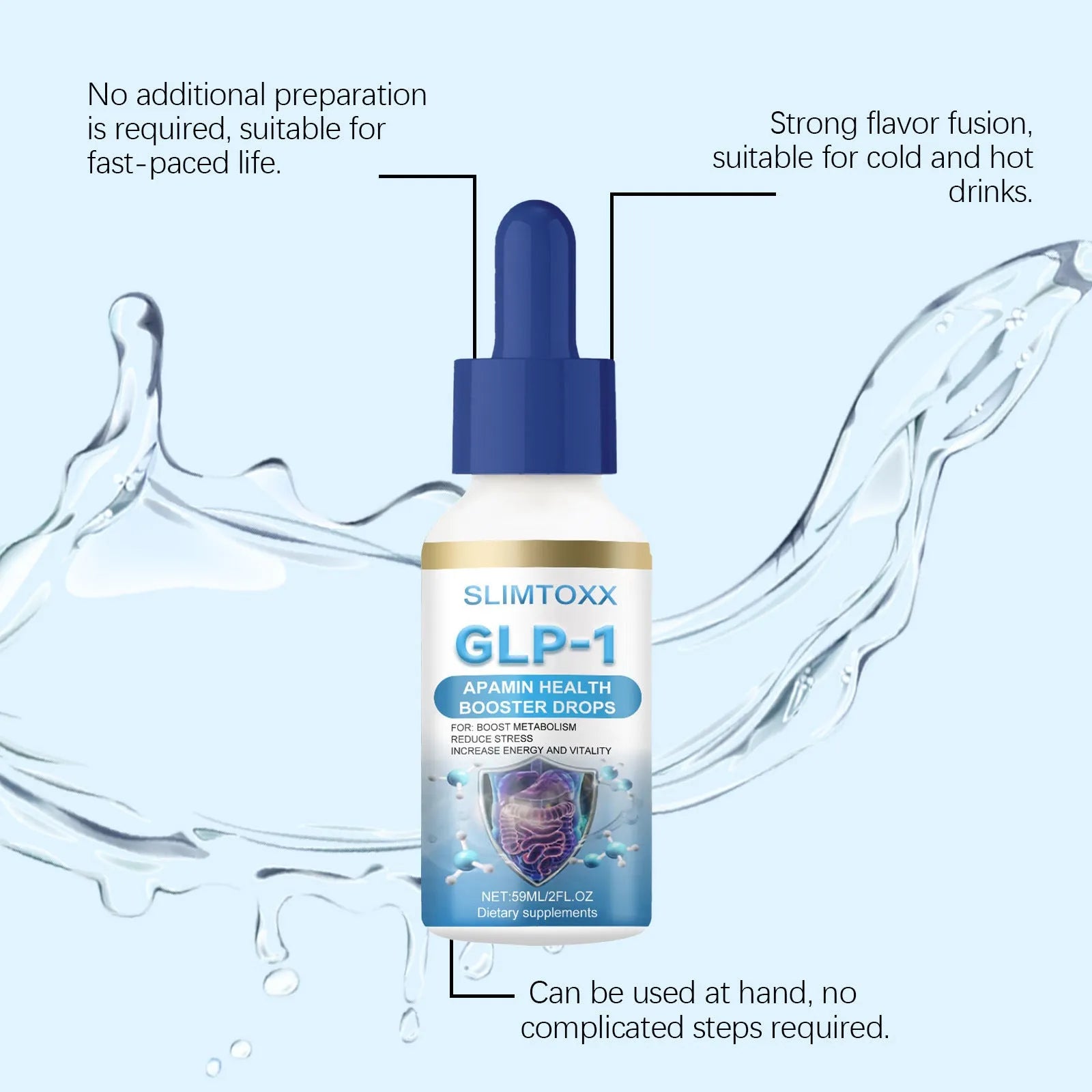 59ml bottle of Body Care Drops Daily Mild topical treatment with droplet dispenser