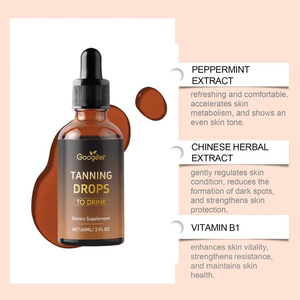 Googeer Tanning Drops bottle, 60ml body treatment serum for self-tanning