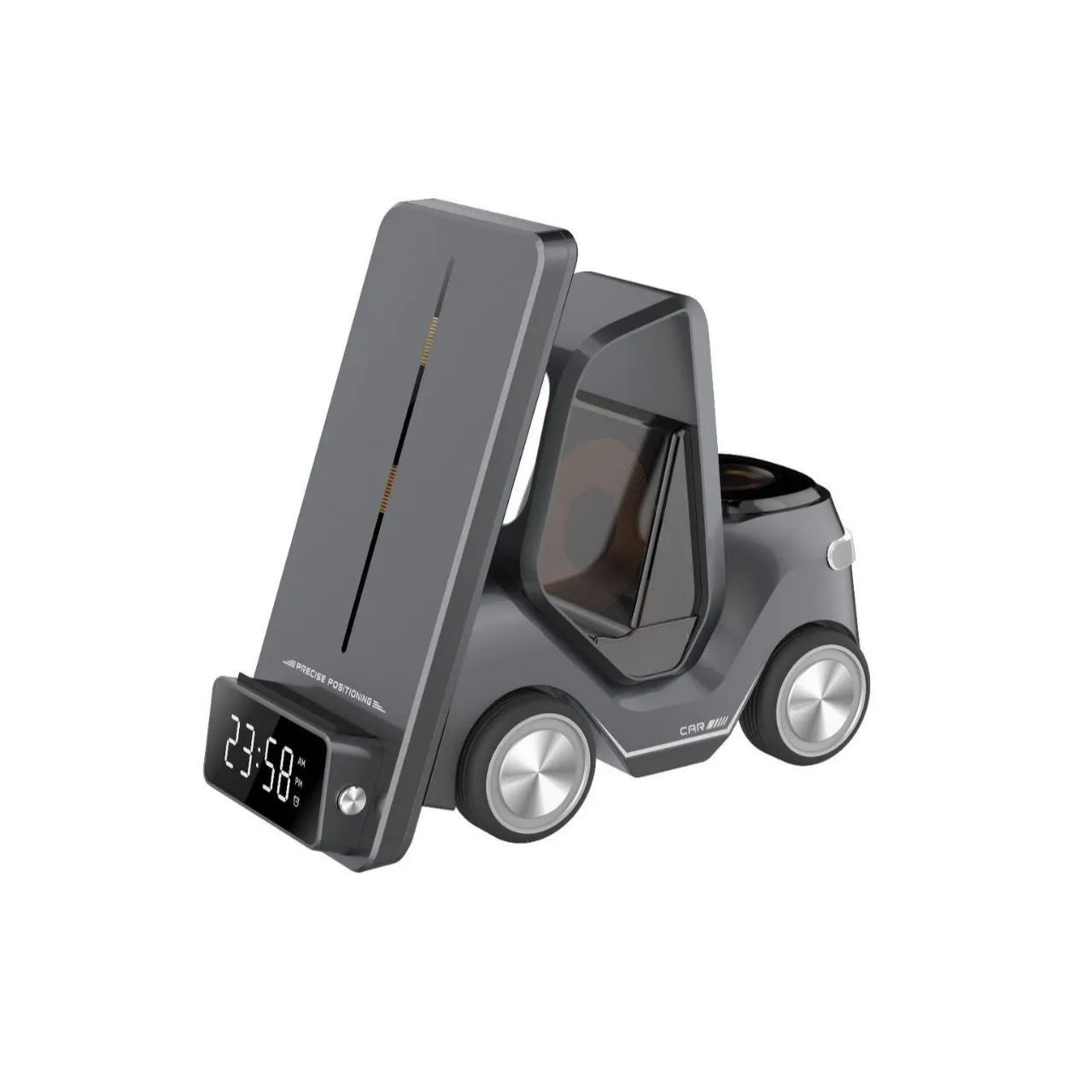 A grey, white, yellow, or orange 15W wireless charging bracket supporting three devices.