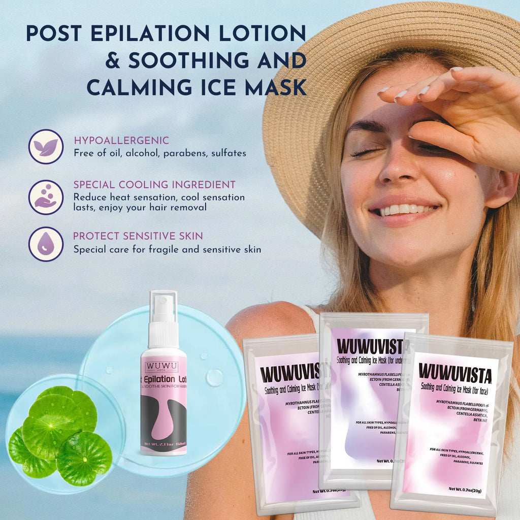 29-piece waxing kit with black warmer, wax beads, aftercare lotion, ice masks and wax sticks
