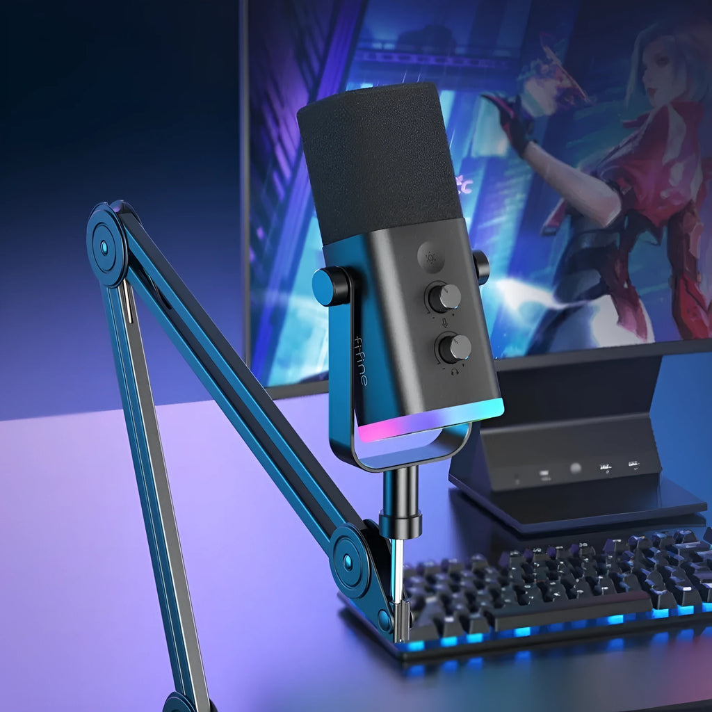 Dynamic noise reduction multifunctional microphone in black, pink or white with optional black or white BM63 bracket