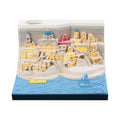 Santorini beach 3D paper carving notepad measuring 9x9x5 cm