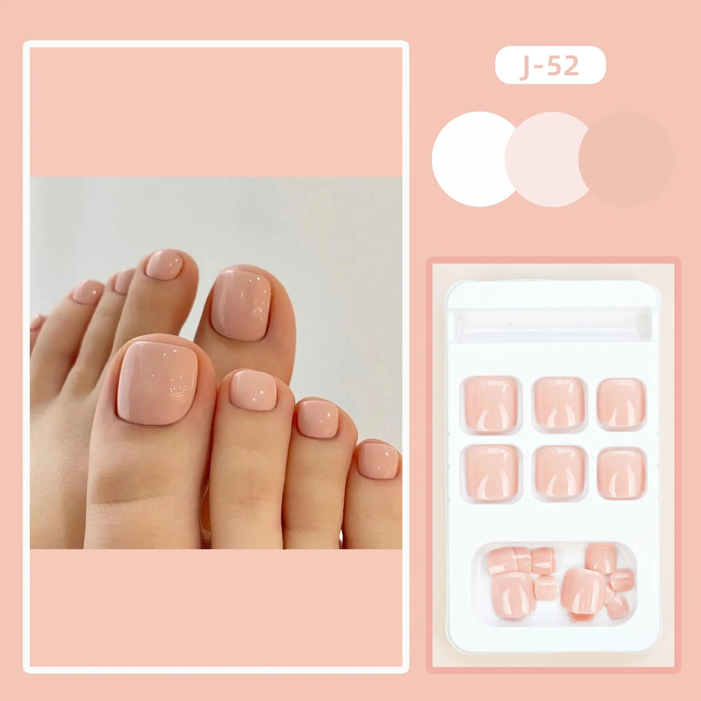 Finished plastic toenail stickers with adhesive glue in skin colour J-52 cosmetic set