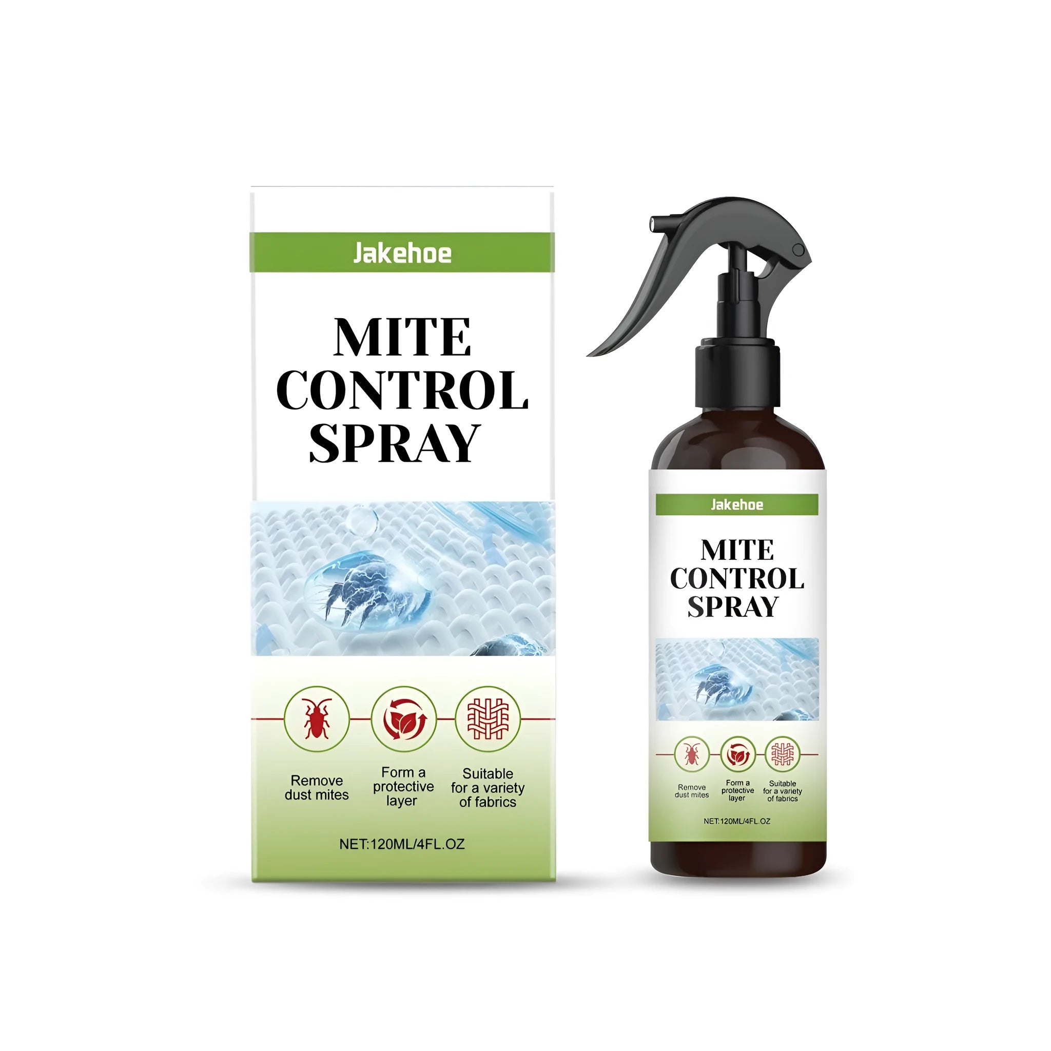 120ml bottle of mite control insecticide spray for surfaces and fabrics