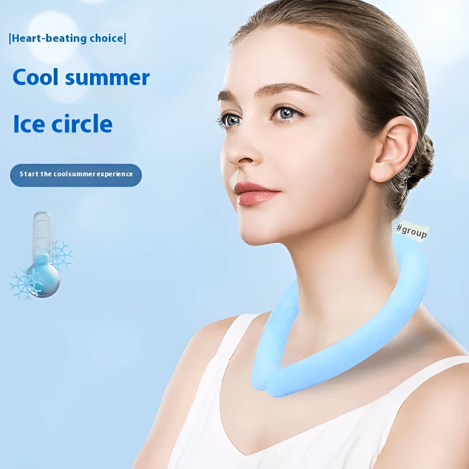 PVC cooling neck ice ring with temperature indicators for outdoor sports heatstroke prevention