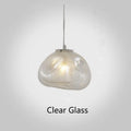 Postmodern glass decorative chandelier with LED lighting in amber, clear, or smoke grey colours