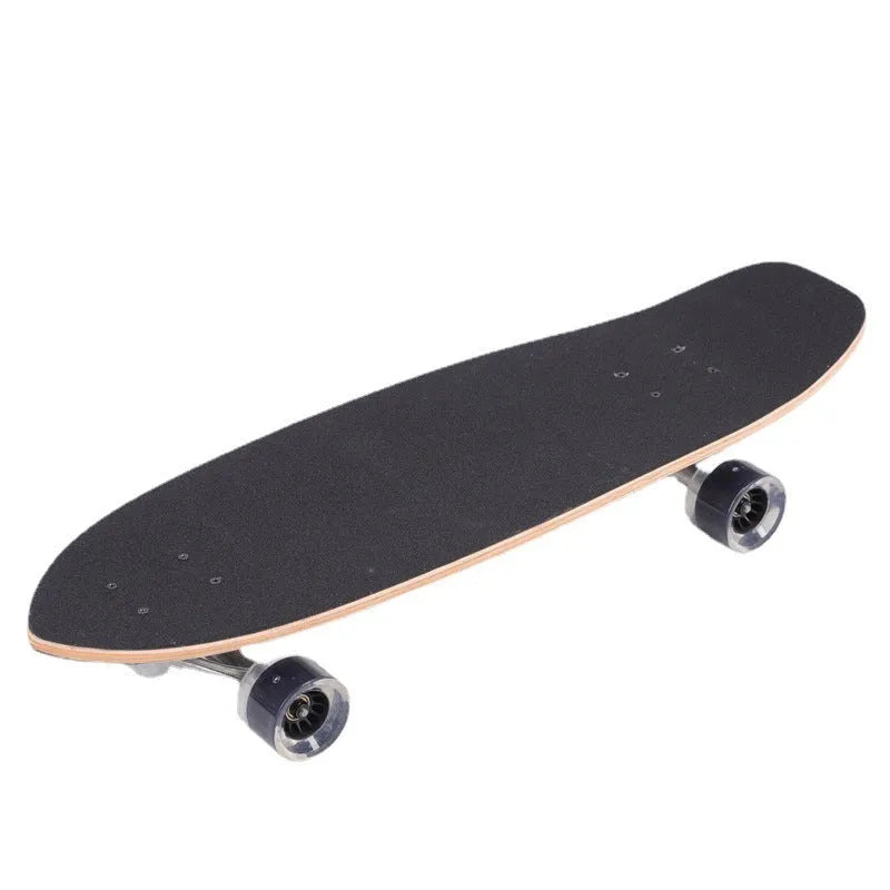 White 31-inch maple wood street scooter with traditional kicktail design