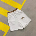 Men's patchwork double waist loose trousers in elastic polyester fabric with zip fly placket