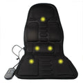 Black infrared heating massage mat with seat cushion and variable speed control