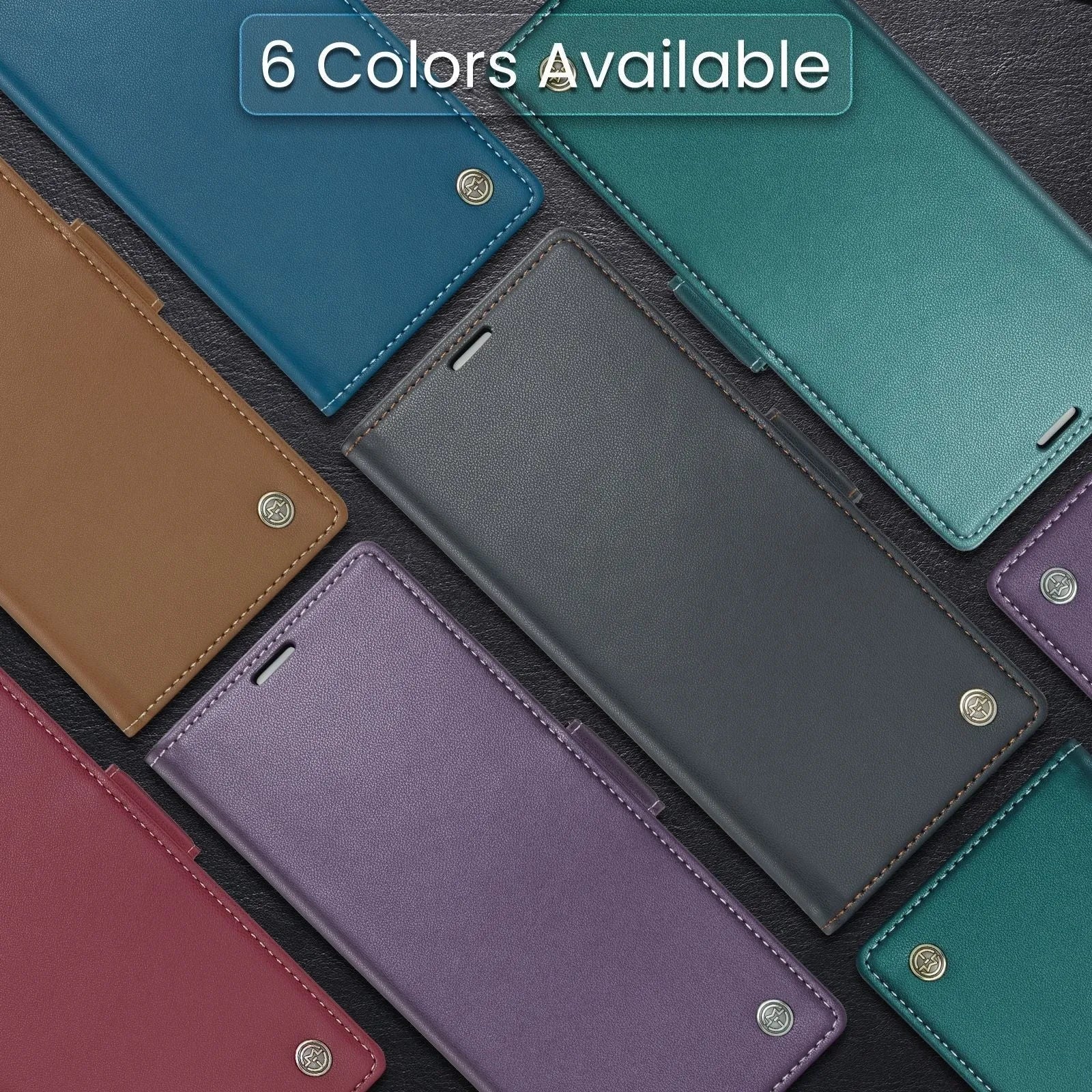 Black anti-theft TPU leather phone case with card slot and kickstand for iPhone model