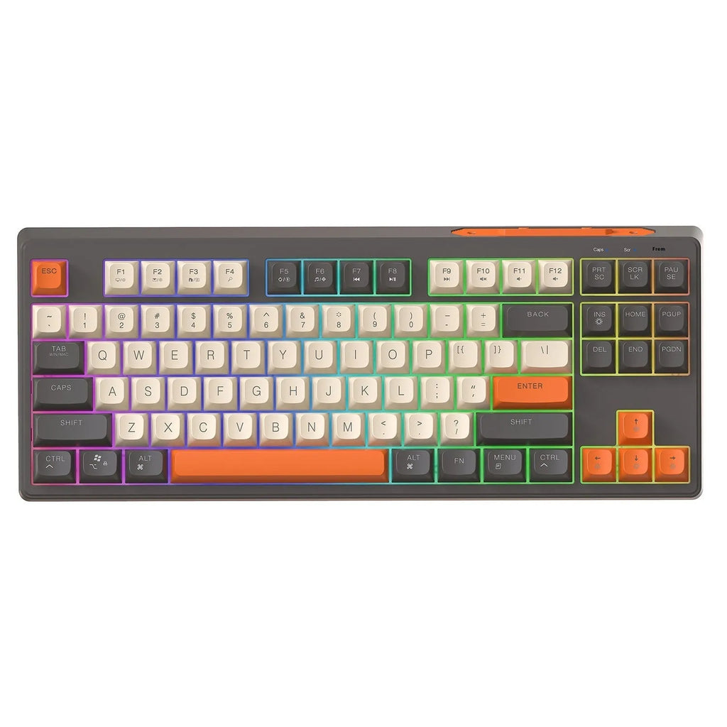 Wireless Bluetooth dual-mode mechanical keyboard in blueberry, cheese, coffee, or shimmer colour