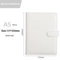 A5 PU leather zipper notebook shell in multiple colour options showing zipper closure and solid colour design