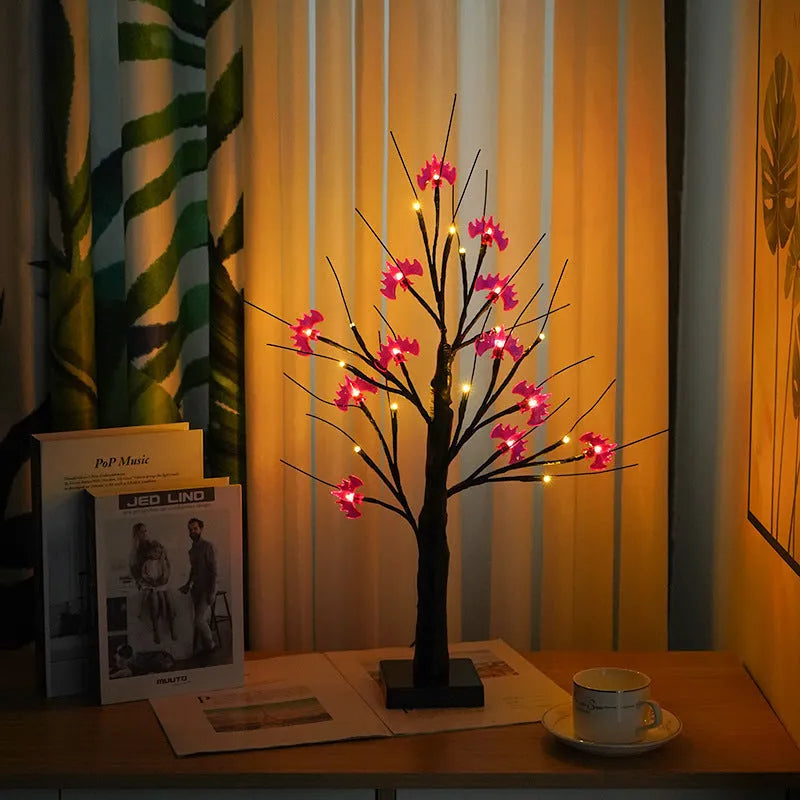 60 cm tall LED decorative birch tree night light with warm white bulbs