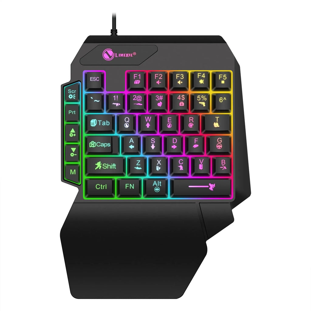 GK103S one-handed luminous gaming mechanical keyboard with mouse converter and 1.2m cable