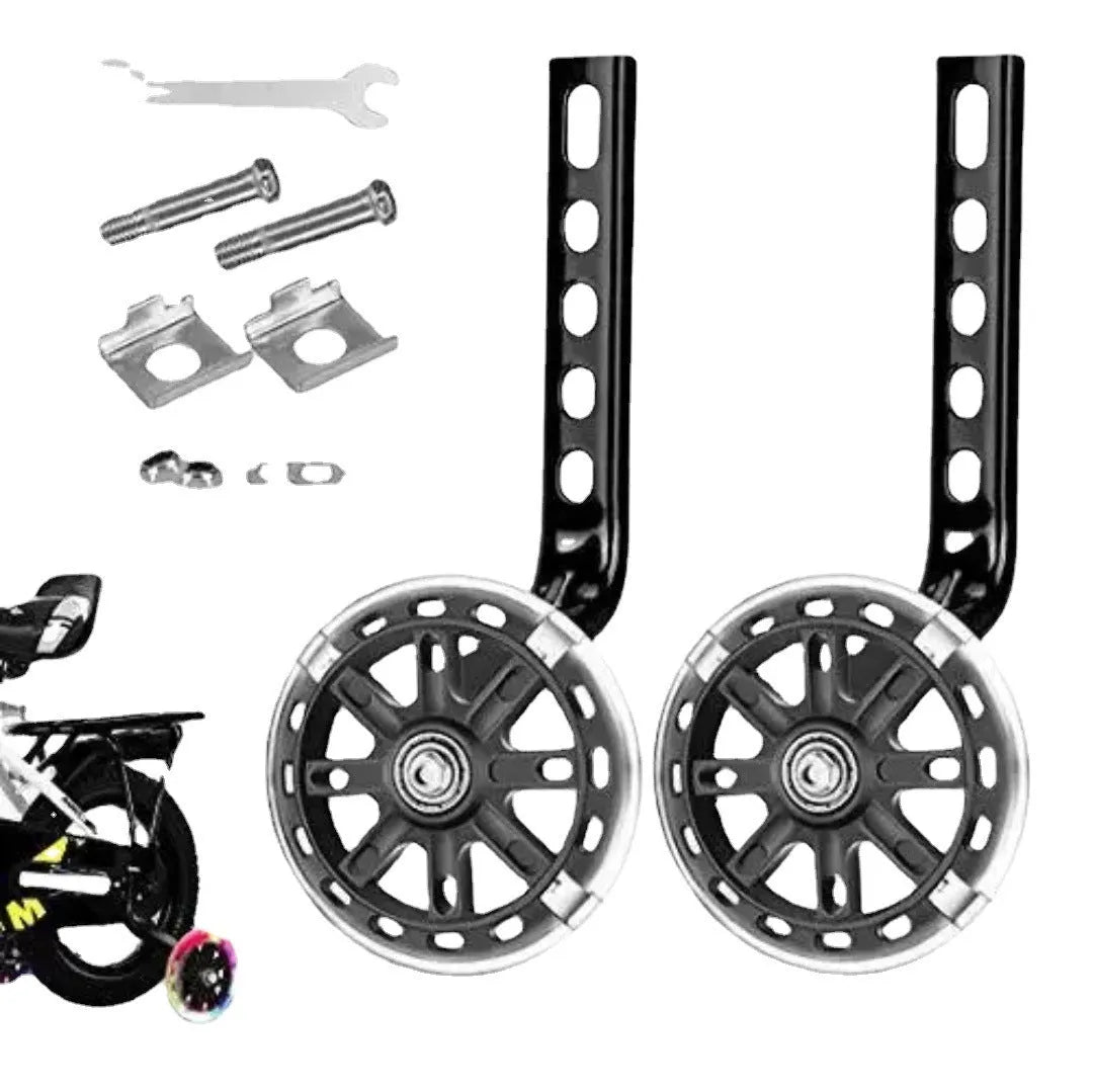 Children's bicycle stabiliser wheels kit with metal training wheels and universal bracket for 12-20 inch bikes