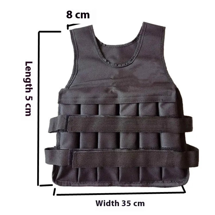 Child wearing an adjustable voile fabric sand weight vest for fitness training.