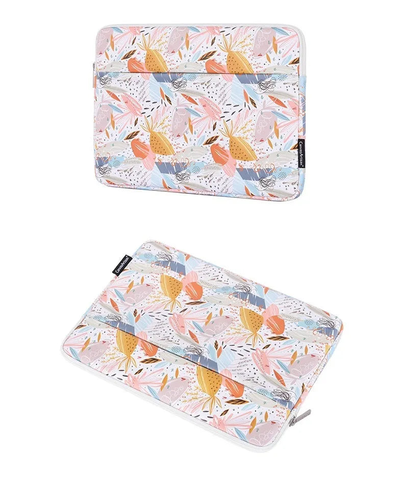 White waterproof 14-inch laptop inner bag made from PU leather with anti-seismic protection