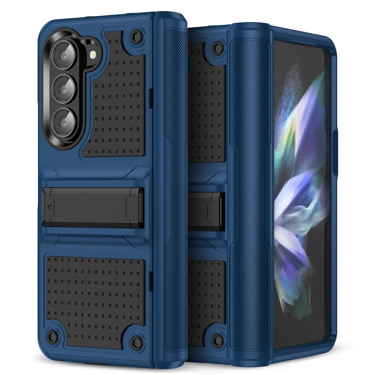 2-in-1 drop-resistant phone case for Samsung Z Fold 5 6 Z Flip 3 4 5 6 in Black and Grey, TPU PC hard case