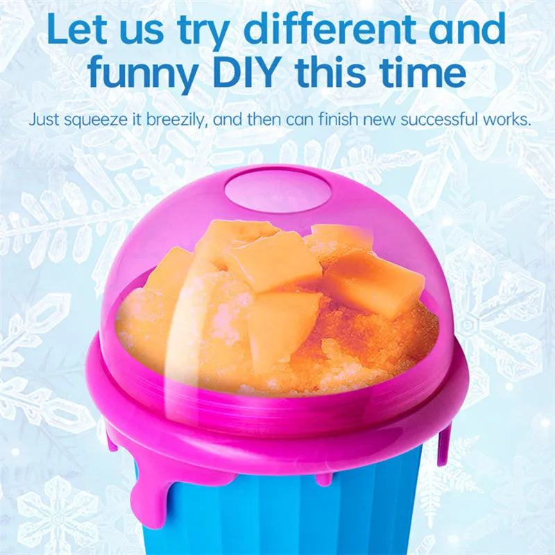 500ml blue quick-freeze slushy maker cup for homemade smoothies