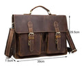 Small yellow brown Crazy Horse leather messenger bag for men with shoulder strap and nylon lining