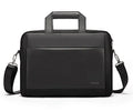 Men's large capacity Oxford cloth computer bag for 15-inch laptop in black solid colour with sewing thread detail